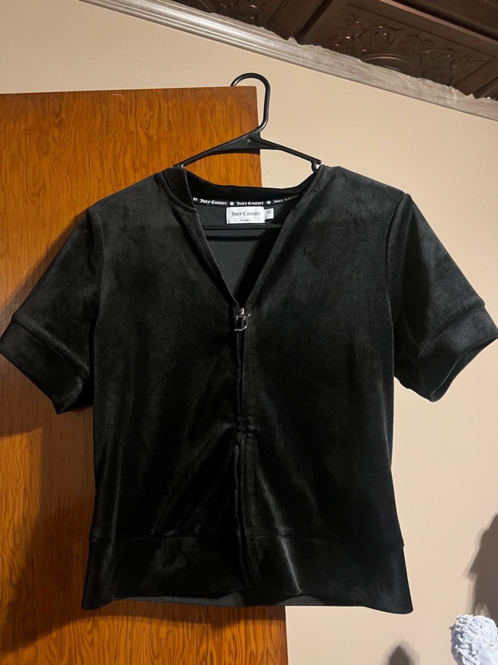 Juicy Couture Bling Velour Y2K Zipper Top